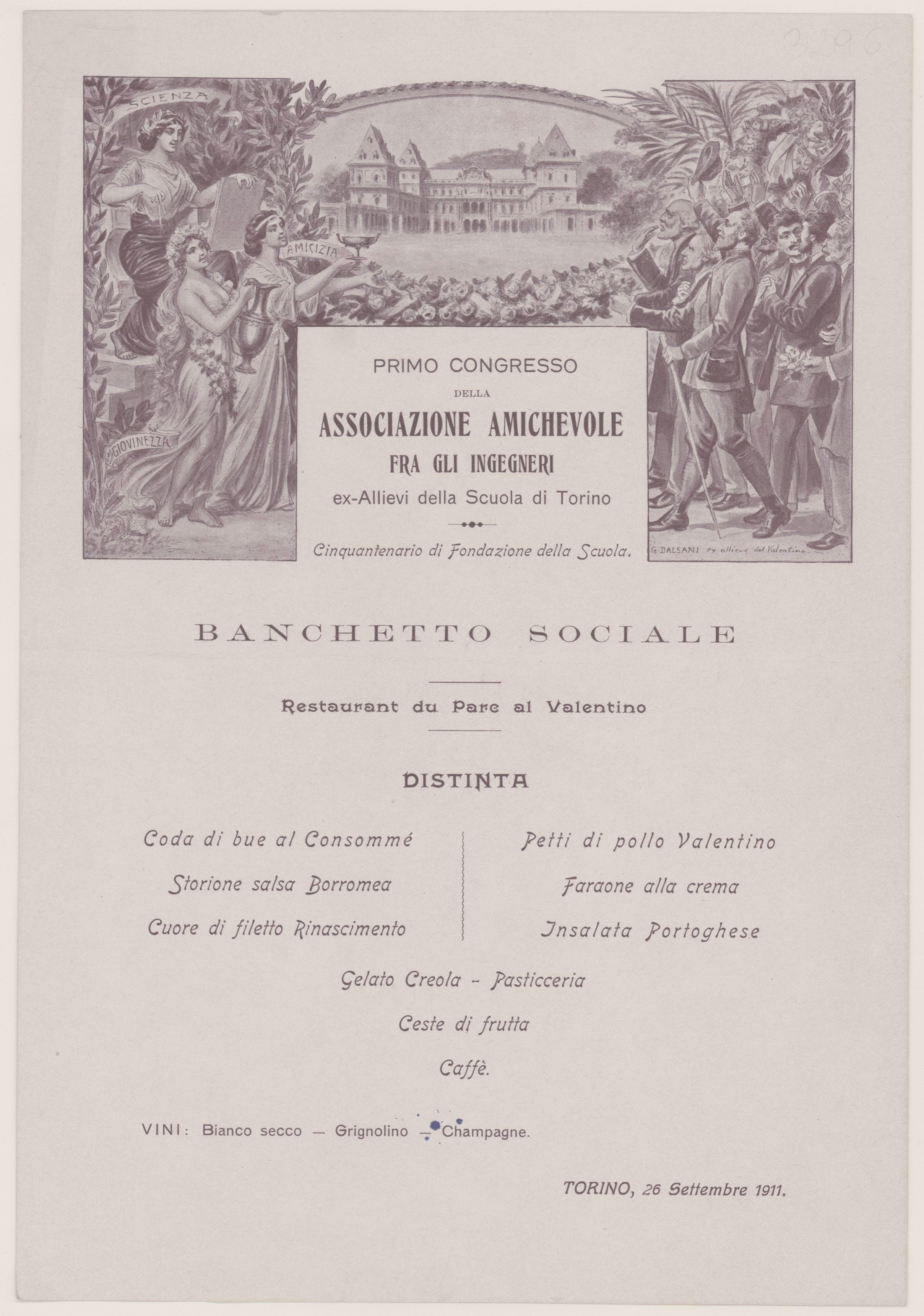 Men Del Banchetto Sociale Durante Primo Congresso Della Associazione Amichevole Fra Gli